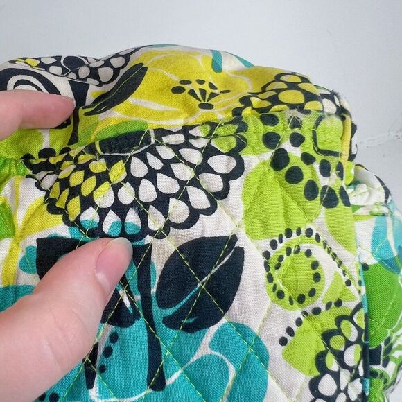 Vera Bradley Retired Limes Up Green Quilted Patterned Backpack Laptop Bag - Picture 11 of 13